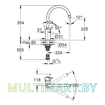 Смеситель Grohe Concetto 32661003 (хром) картинка 2